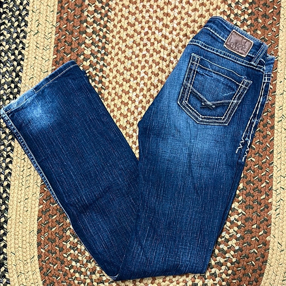 BKE Boot Cut Blue Jeans with Natural Fading